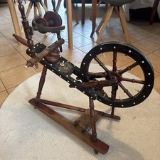 Antikes Spinnrad aus Holz, Vintage, H 70 cm