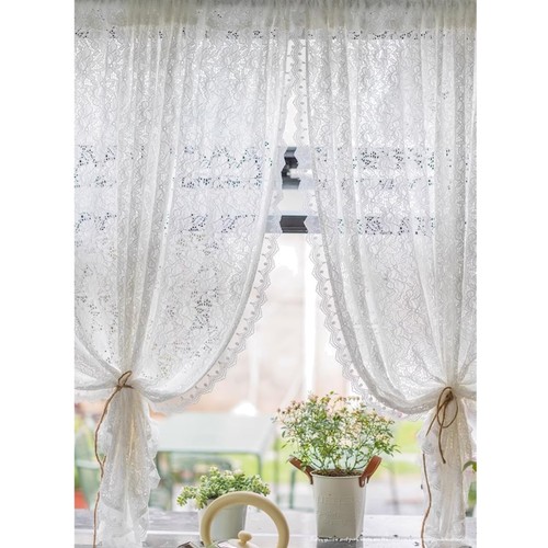 Jacquard gardine blumenmuster - jacquard,