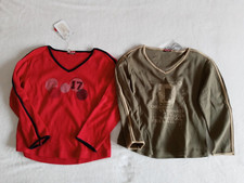 JEEL Jeans - T-Shirt 2-er Set Kinder Gr. 152/158, Rot / Khaki, lange Ärmel, BW