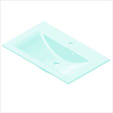 Fackelmann Waschbecken Waschtisch Waschplatz aus Glas Mintgrün, 80 cm Breit