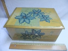 alte Blechdose , Keksdose , Blumenmotiv Clematis , abschließbar