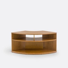 TV-Eckschrank Eiche - kompakt, 2 Ebenen, moderner Medienaufbewahrung