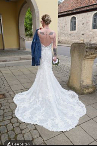 Weißes spitzen brautkleid fit - spitzen-brautkleid,