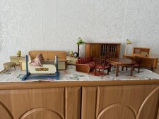 Wohnzimmer und Schlafzimmer Möbel - 50ziger Jahre Puppenstube / Puppenhaus 
