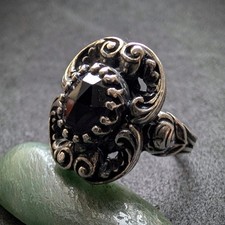 Vintage Ring 835 Silber Granat
