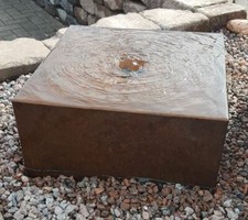 Brunnenquader 50/50/25 cm Roststahl Cortenstahl Gartenbrunnen Quader Würfel