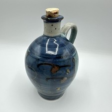 Flasche Karaffe Steinzeug Keramik Handbemalt Korken