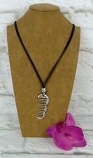 Damen Modekette Halskette Kette Lagenlook Modeschmuck Kamm Schwarz Silber Lang