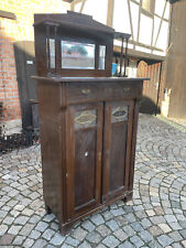 1/10/1224 Schrank Vertiko Aufsatzvertiko Bleiglas Landhaus Jugendstil um 1900