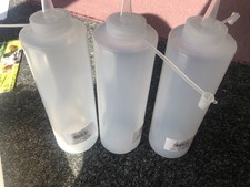 8x Quetschflasche, Squeeze-Flasche, Dosierflasche, weiß,  0,7 l Transparent