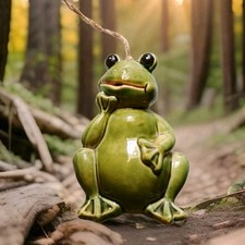 Keramik Figur Frosch Glocke