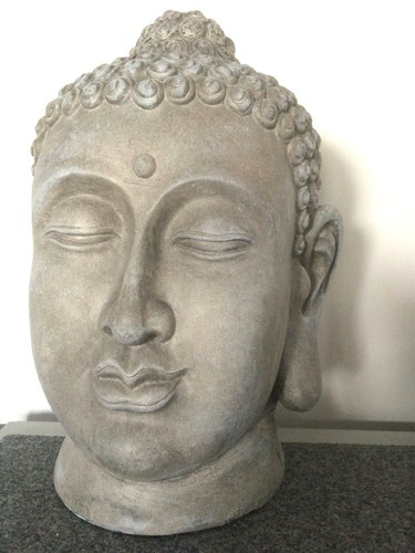 Xxl buddha kopf grau - kopf, deko