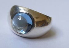 Ring hellblauer Cabochon 925 Silber Vintage 90er ring silver