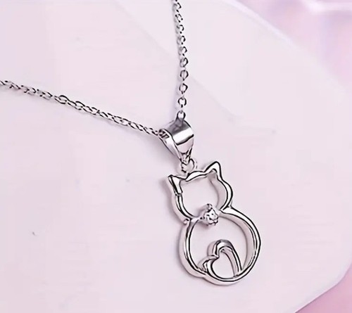 Silberne zirkonia katze - zirkonia,