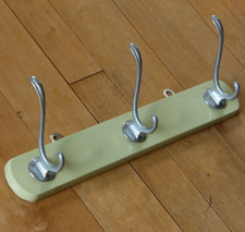 Hakenleiste Vintage Garderobenhaken Garderobe Alu Holz mintgrün