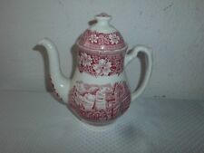 Kaffeekanne mit Deckel Kanne England Royal Staffords Ware Porzellan Keramik Rot