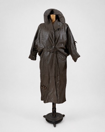 Vintage leather coat - leather, edelweiss