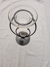 Deko Kerzenständer Glas und Silberfarben