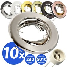 10 Pack LED Einbaustrahler Rahmen GU10 MR16 230V Einbauspot Einbaurahmen Spot
