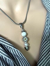 Magnet Halsketten Edelstahl Anhänger Edelweiß silber weiß Energetix Magnetix lan