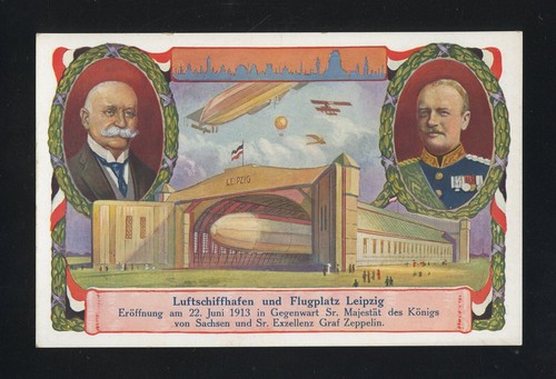 Zeppelin farbige postkarte - zeppelin,