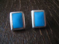 cleane Statement Ohrringe Stecker Ohrstecker 925er Silber türkis NEU Handarbeit