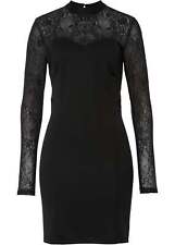 Elegantes Kleid mit Spitze Gr. 40/42 Schwarz Abendkleid Mini Party-Dress Neu