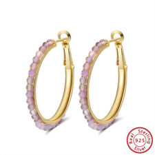 BENIAMINO Ohrringe Creolen 925 Sterling Silber Natur Amethyst Handmade 14K OVP