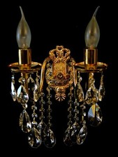 2 flammige Kristall Wandlampe