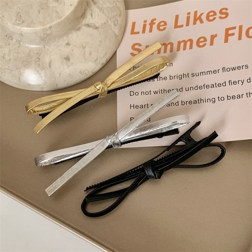 Leder schleife haarspange - schleife,