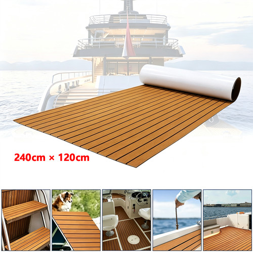 240x120cm dunkelbraun eva teak - dunkelbraun,