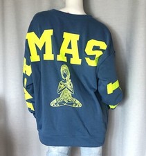 Oversized Sweater Sweat Shirt Namaste Dark Blue Neon Gelb  Yoga 38,40,42,44 Neu