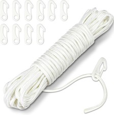 15M Fahnenmast Zubehör Seile, Mit 10 Fahnenhaken für Fahnenmast Segelboot A