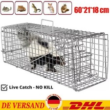 Lebendige Tierfalle für Katzen Groundhogs,Opossums, Kleintierfalle, 60x18x21cm