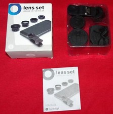 Lens Set 4tlg für Smartphone: Makro, Fish-Eye, Tele-Photo, Wide angle NEU in OVP