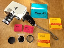 Schmalfilmkamera Bauer 88L, Tasche, Bedienungsanleitung, Graufilter, Sonnenblend