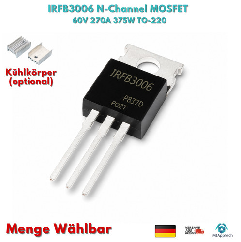 Irfb3006 mosfet kanal to220 - mosfet, n-kanal