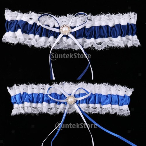 Brautstrumpfband aus blauer