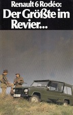 RENAULT 6 RODEO R6 Jagtwagen Jagt Geländewagen Oldtimer Prospekt Brochure 5