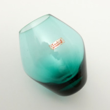 Vase Glas Friedrich Kristall Türkis 50er Jahre