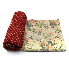 Vintage Kantha Quilt Indische Baumwolle Tagesdecke Couchbezug Decke Überwurf