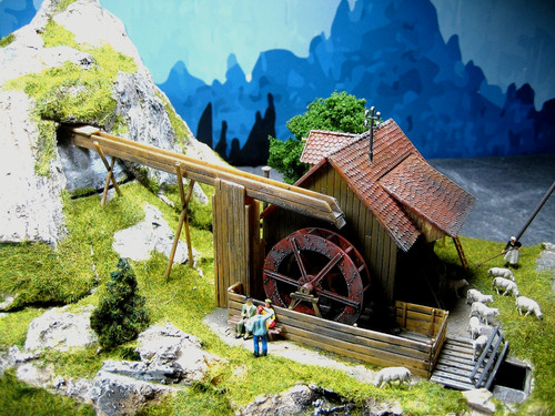Diorama alte wassermühle - , "