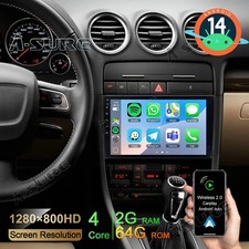 Wireless Carplay Android 14 AutoRadio 2+64GB Navi GPS BOSE für Audi A4 S4 B6 B7
