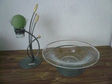 Dekorationsset Kerzenhalter Kerzenständer Glasschale Dekoschale auf Fuß formano