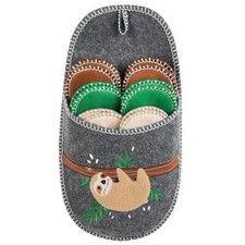 ONVAYA® ABS Gästepantoffel Faultier grau | 6er Set | Antirutsch Sohle Hausschuhe