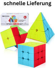 Roxenda Zauberwürfel Set, Original Speed Cube Set Mit 2X2 3X3 Pyramide Speedcube