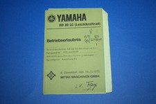 original Betriebserlaubnis Leichtkraftrad Papiere Yamaha RD80 LC Rarität !