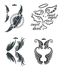 1 Schablone Weihnachten Engel Flügel A5 für Wand Fenster Textil ua Heike Schäfer