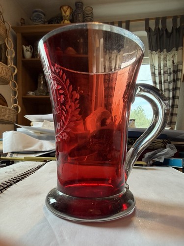 Antikes biedermeier glas pokal - glas,