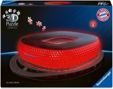 216 Teile Ravensburger 3D Puzzle Iconics Bauwerk Allianz Arena + Licht 12008033
